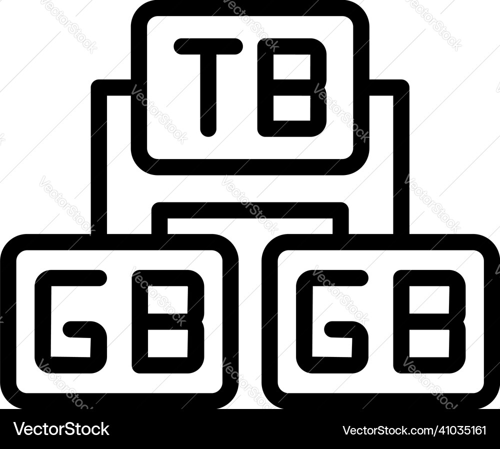 Gigabyte memory icon outline data camera Gigabyte memory icon outline data camera Vector Image