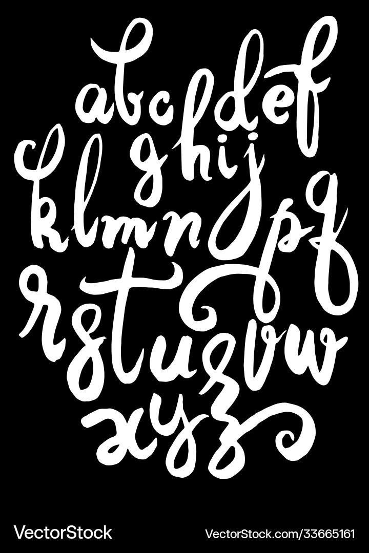 Handwritten brush script letters isolated Handwritten brush script letters isolated vector image