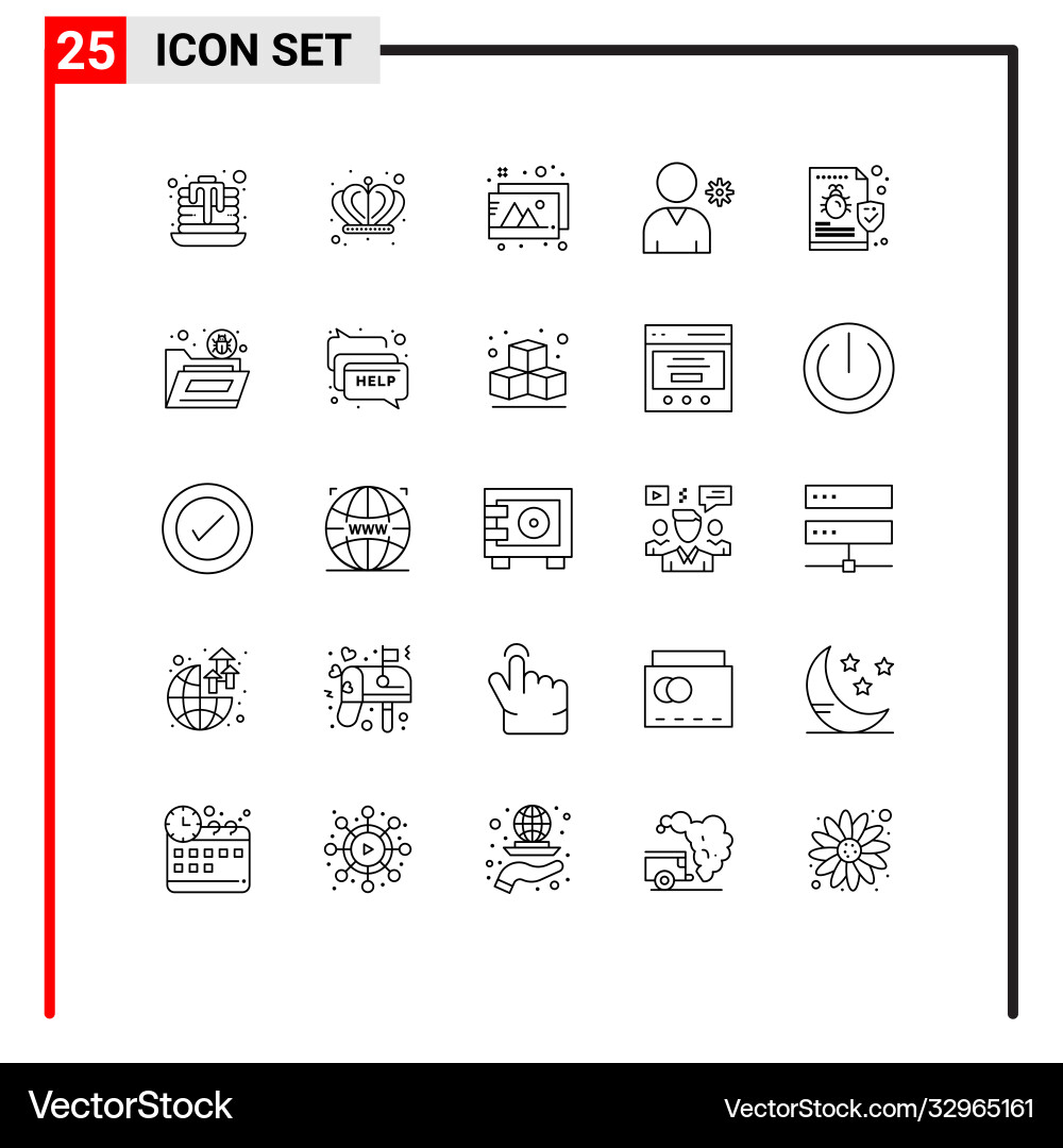 Modern set 25 lines and symbols such as chat Vector Image
