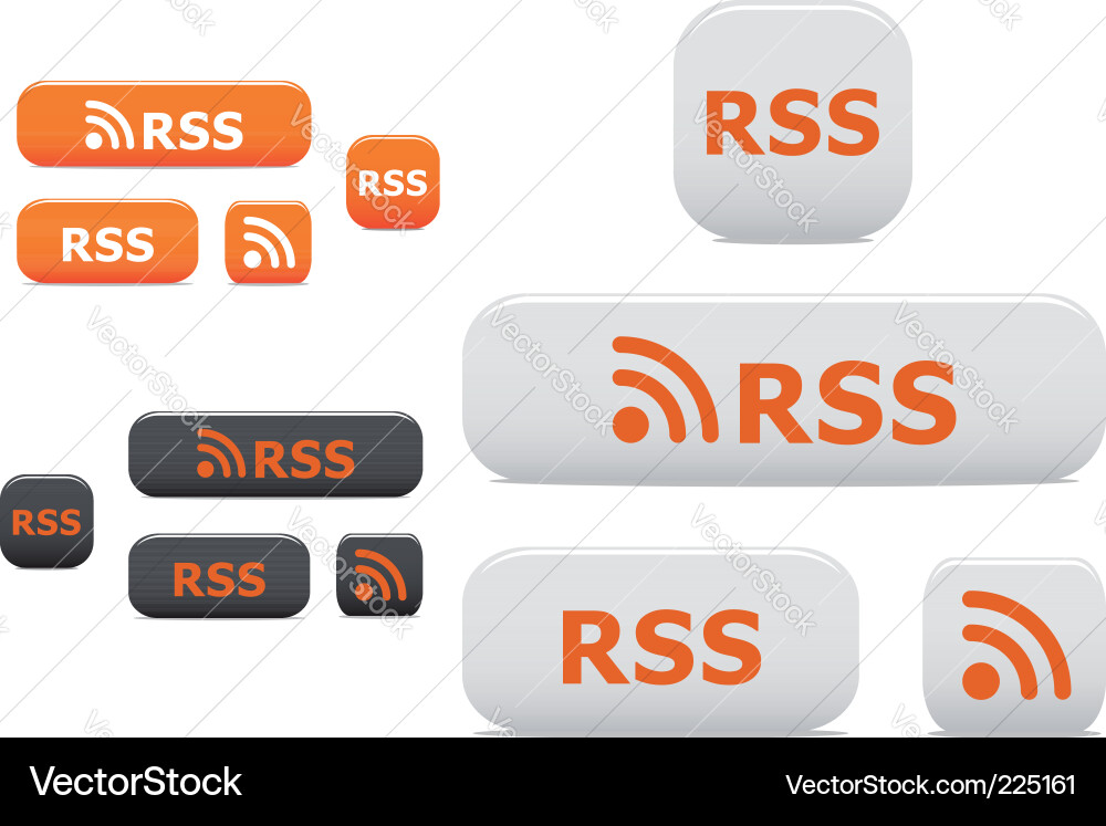 Rss buttons and symbols Vector Image