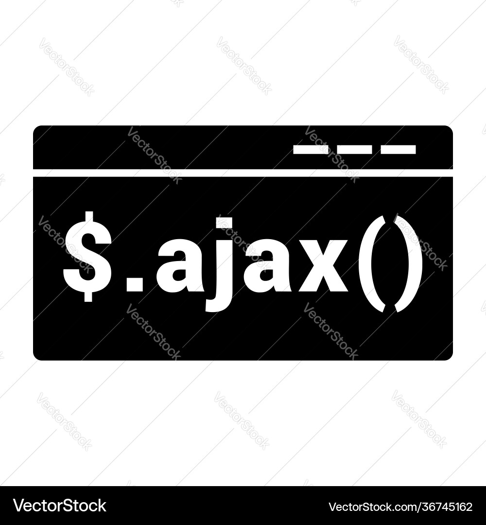 Ajax code icon isolated on white background vector image
