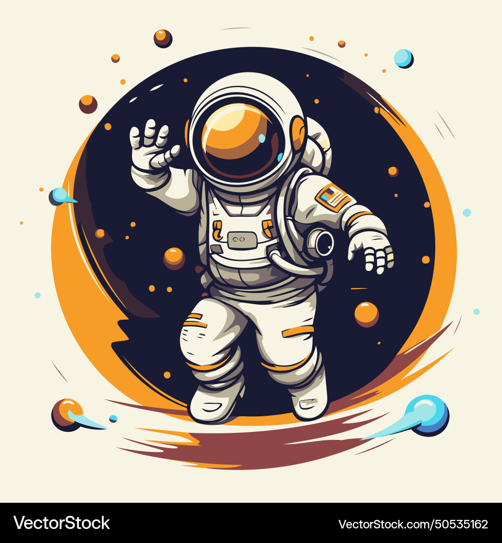 Astronaut in space of outer Vector Image