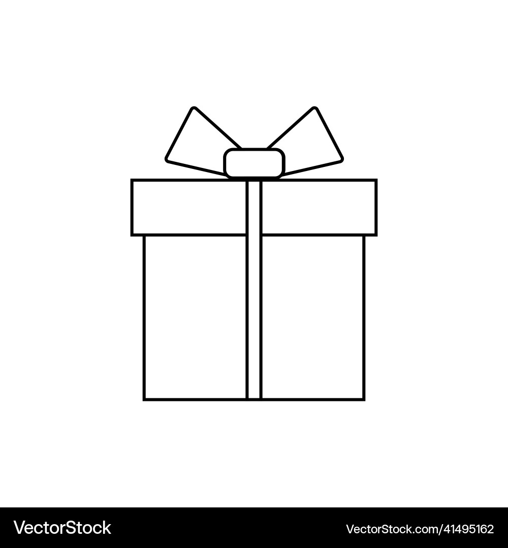 Gift isolated minimal icon box graph line Gift isolated minimal icon box graph line vector image