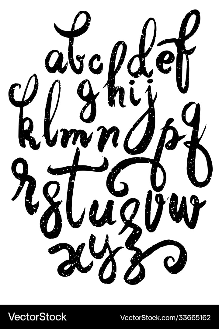 Handwritten brush script letters isolated Handwritten brush script letters isolated Vector Image