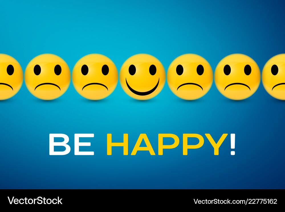 Happy and sad faces group be poster Happy and sad faces group be poster vector image