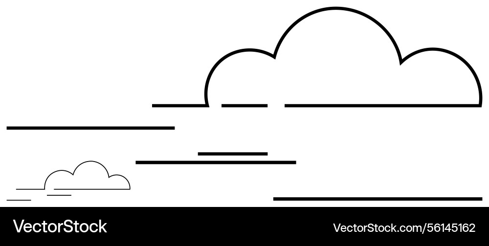 Minimalist abstract cloud design with horizontal Minimalist abstract cloud design with horizontal vector image