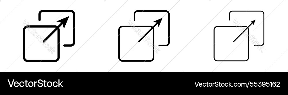 Resize icons in three different stroke lines Resize icons in three different stroke lines vector image