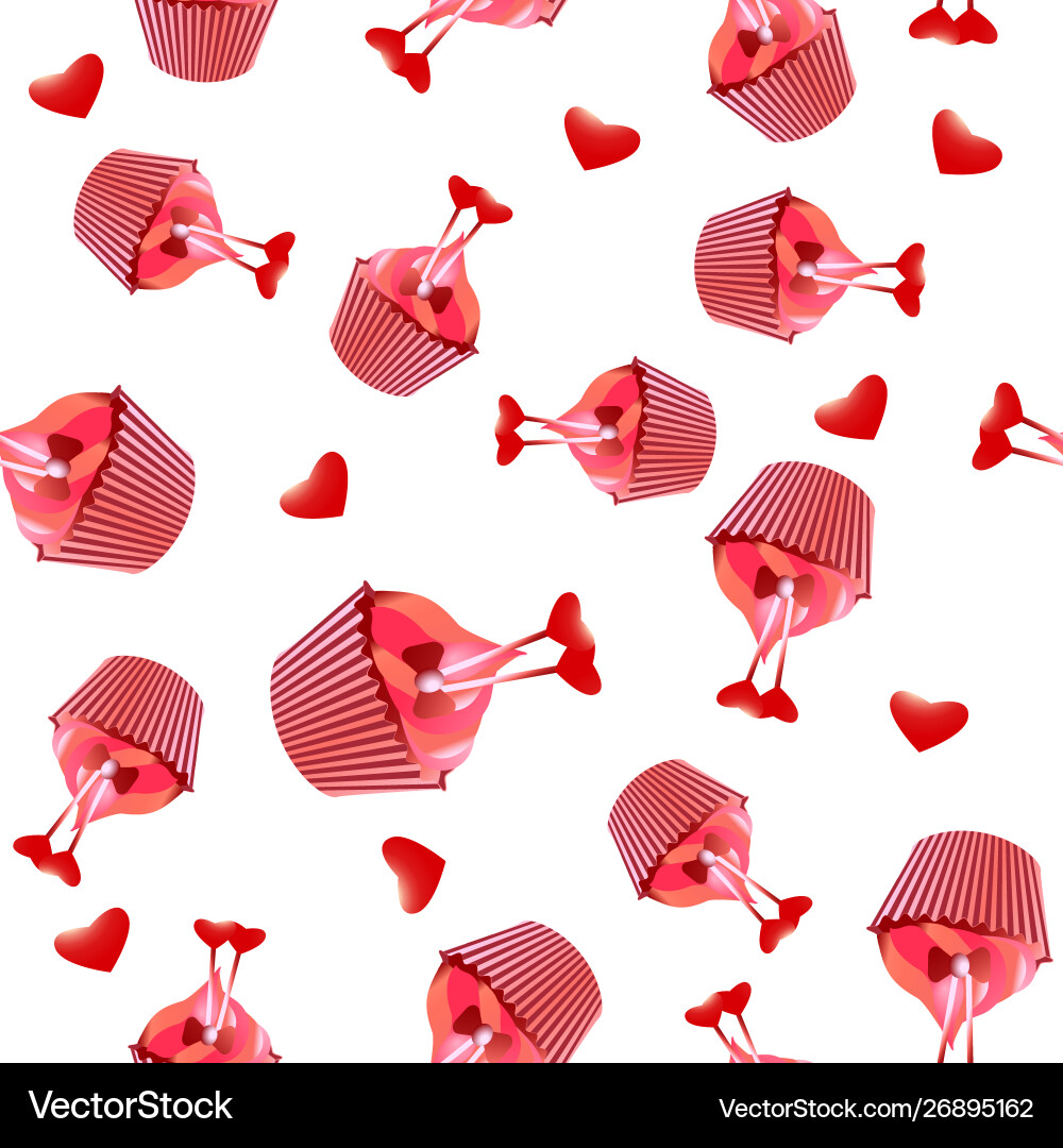 Seamless pattern with different cupcakes Seamless pattern with different cupcakes Vector Image