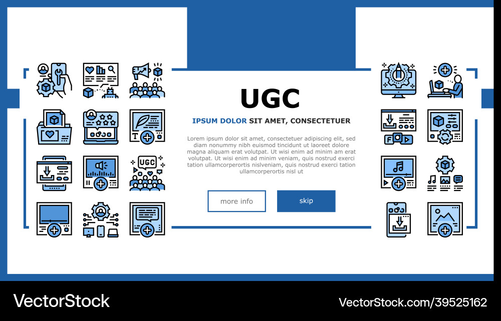 User generated content landing header vector image