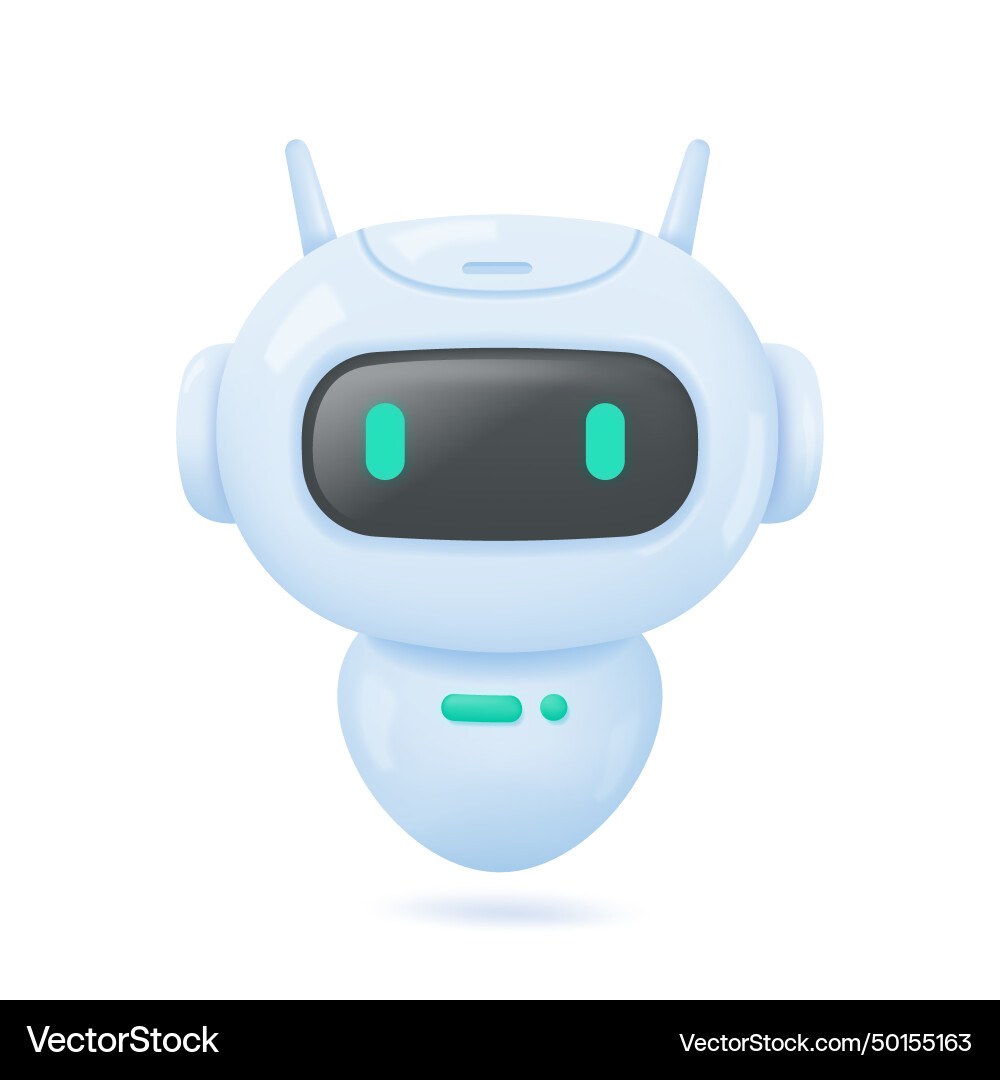 3d robot artificial intelligence ai that responds 3d robot artificial intelligence ai that responds vector image