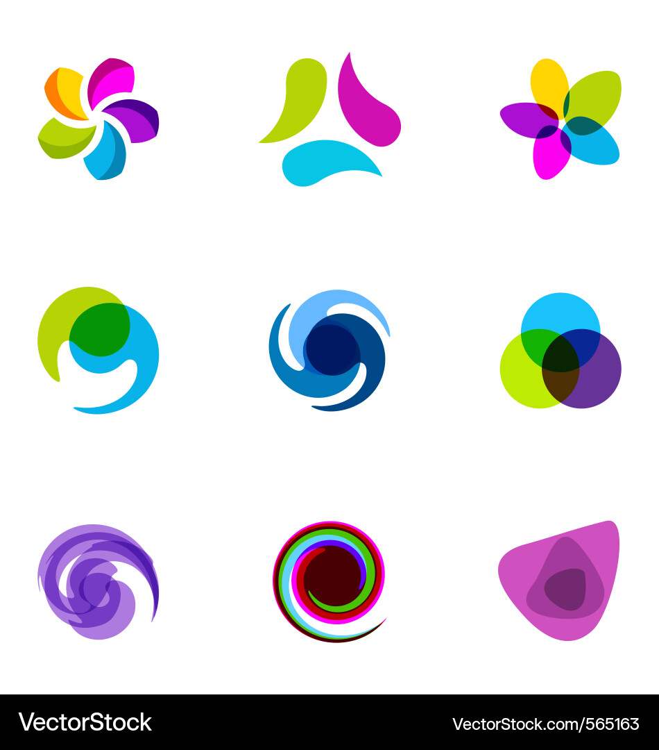 Abstract Circular Element Set vector image