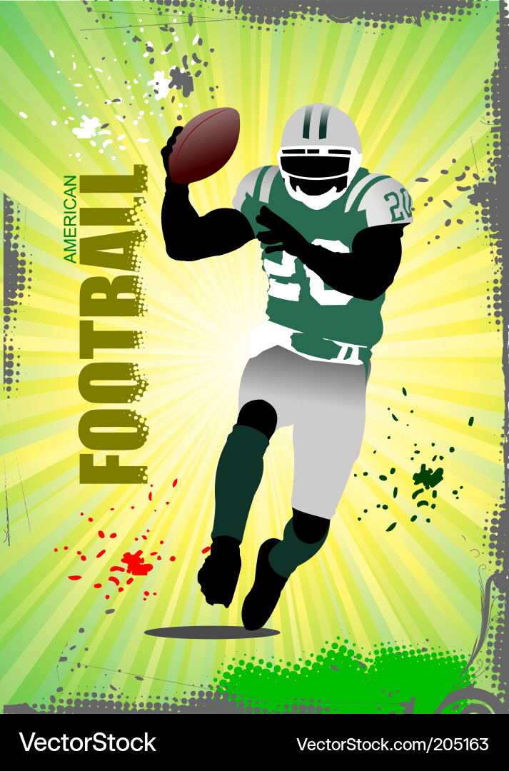 American Football Halftone Poster Vector Image