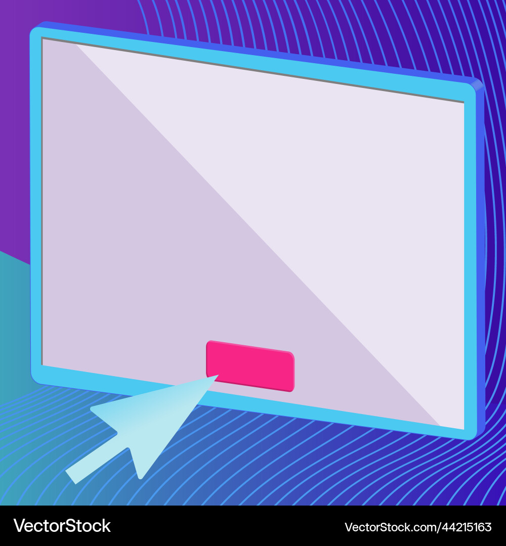 Arrow pointing on main button of a portable Arrow pointing on main button of a portable Vector Image