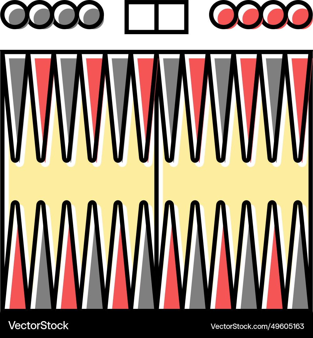 Backgammon game board table color icon Vector Image