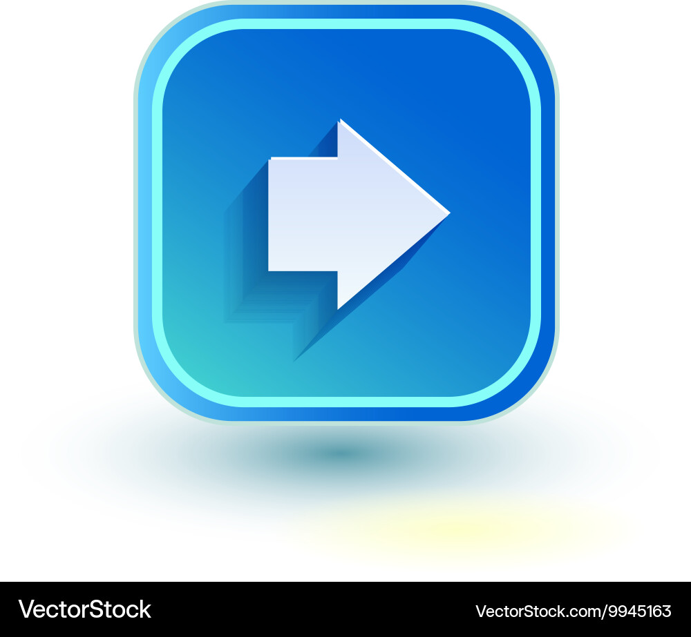 Blue web button with arrow right sign rounded vector image