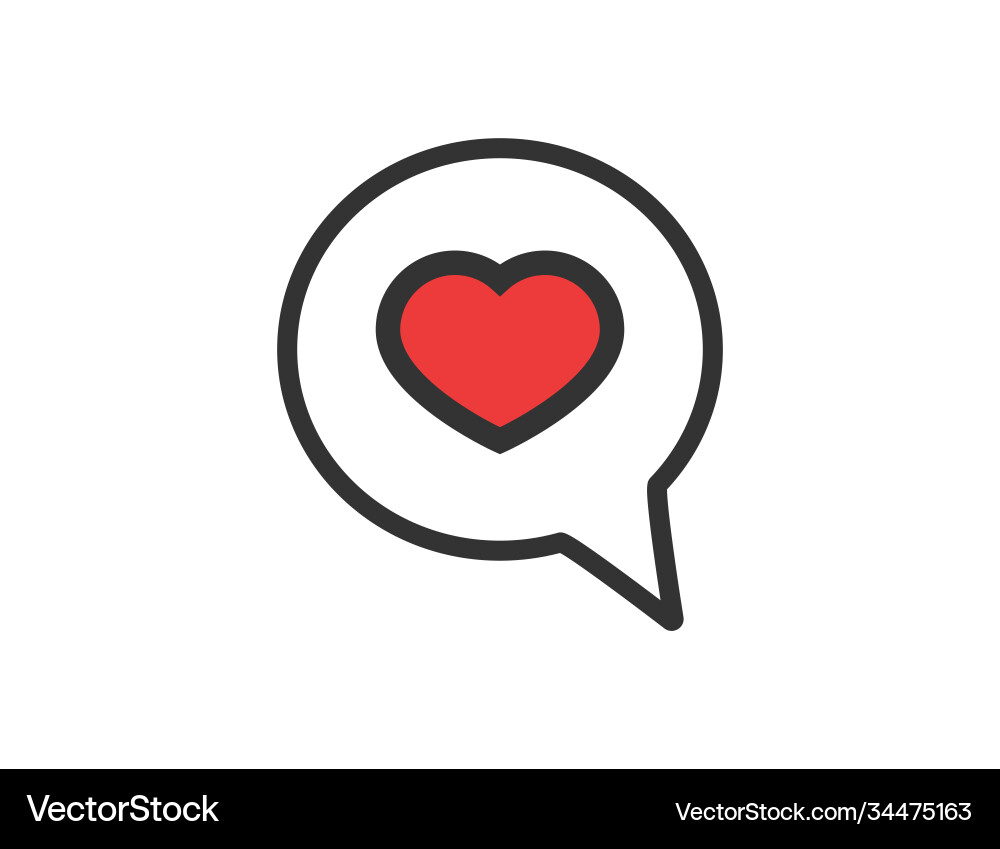 Bubble message with heart inside talk icon Bubble message with heart inside talk icon vector image