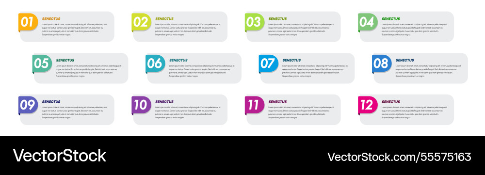 Bullet points numbers from 1 to 12 list markers Bullet points numbers from 1 to 12 list markers vector image