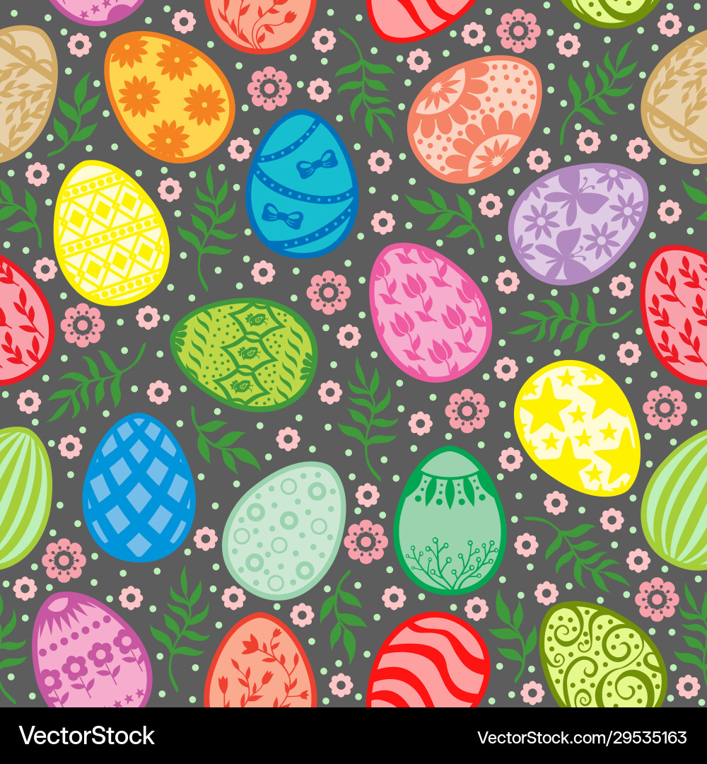 Easter pattern seamless with decorative egg Vector Image