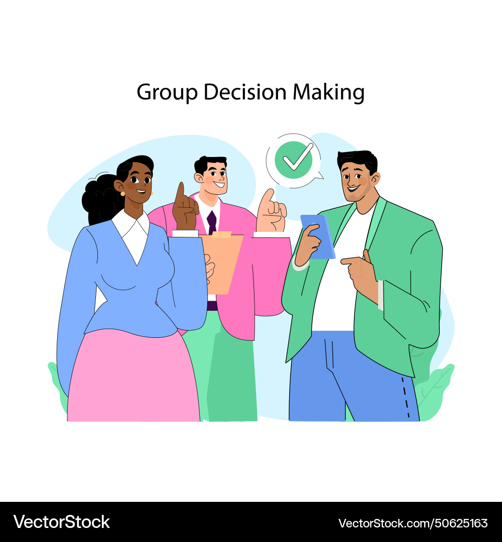 Group decision making concept flat Royalty Free Vector Image