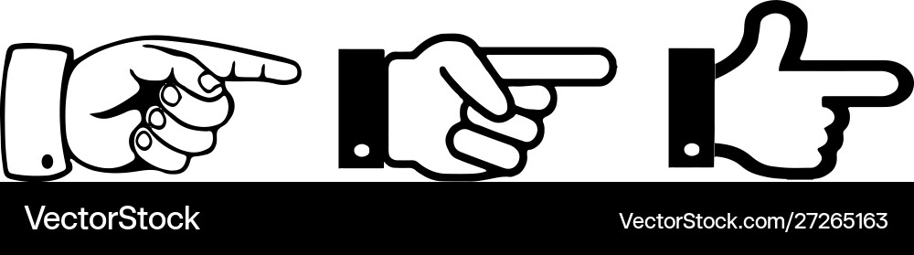 Hand pointer with forefinger on white background Hand pointer with forefinger on white background Vector Image