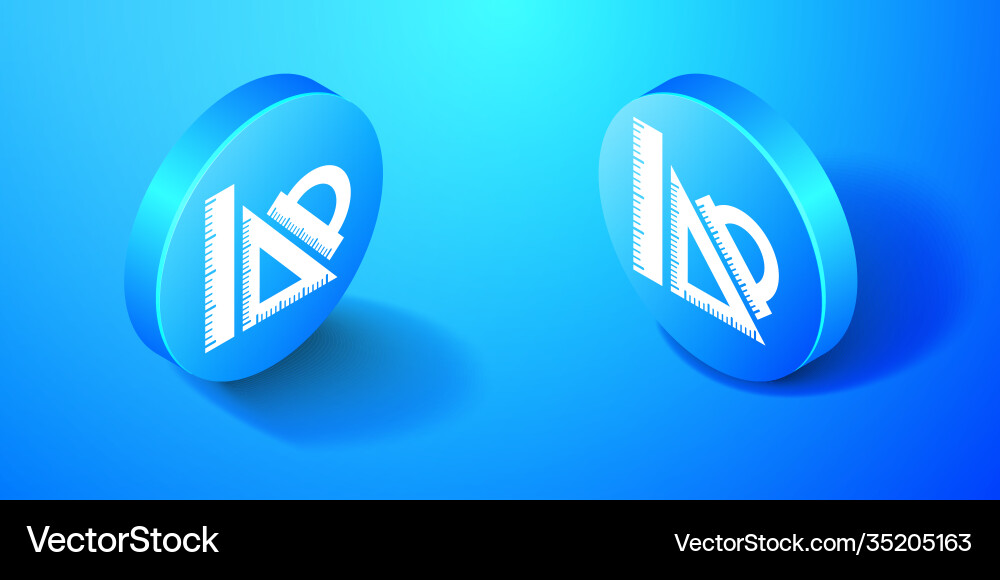 Isometric set ruler triangular Isometric set ruler triangular vector image
