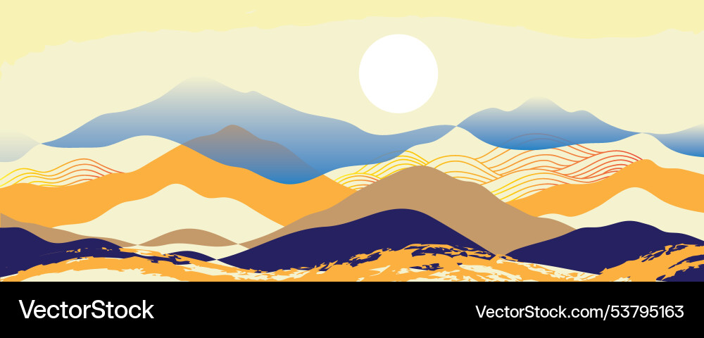 Japanese background with line wave pattern Vector Image