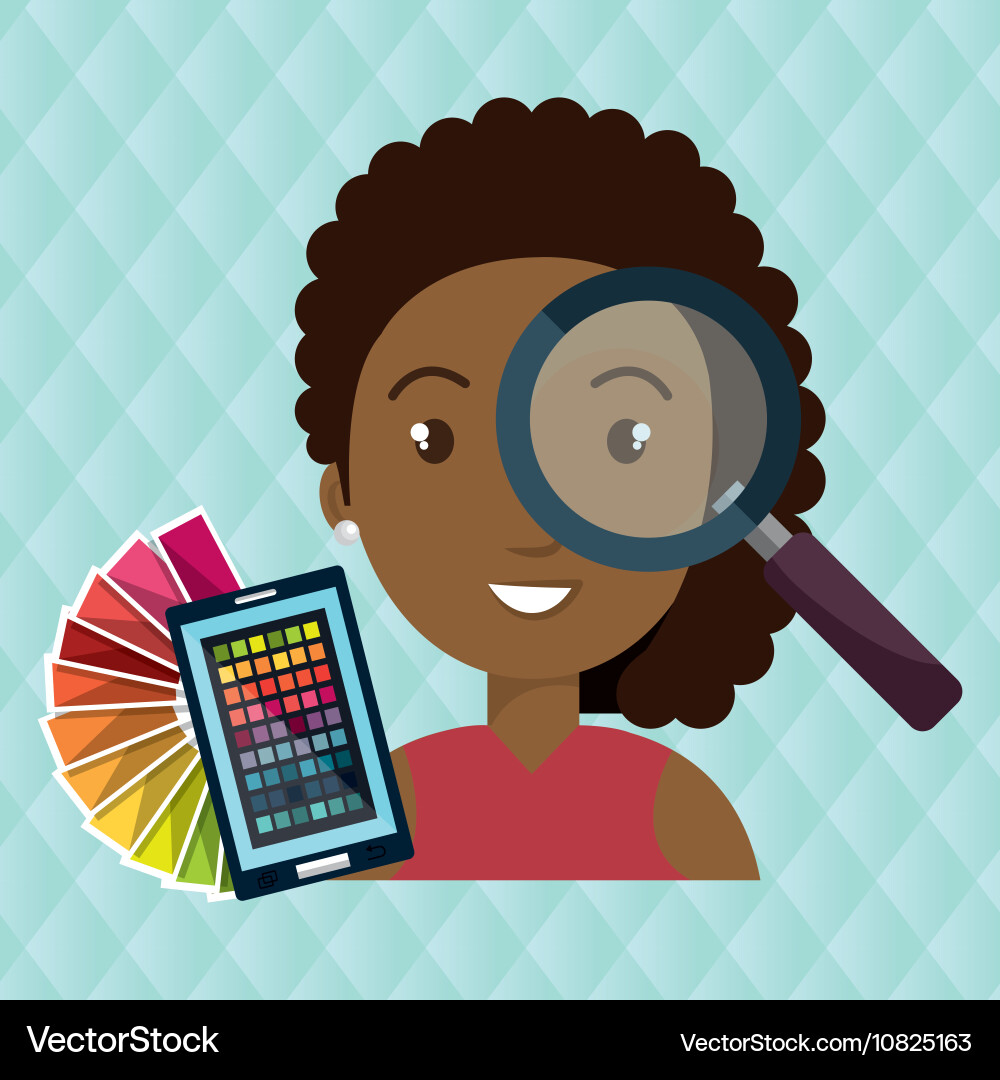 Man smartphone color chart idea vector image