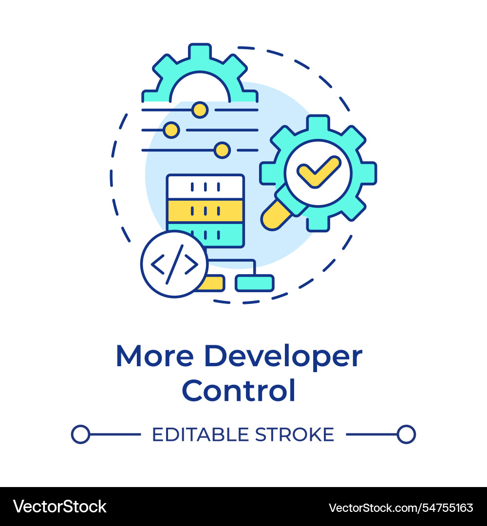 More developer control multi color concept icon More developer control multi color concept icon vector image