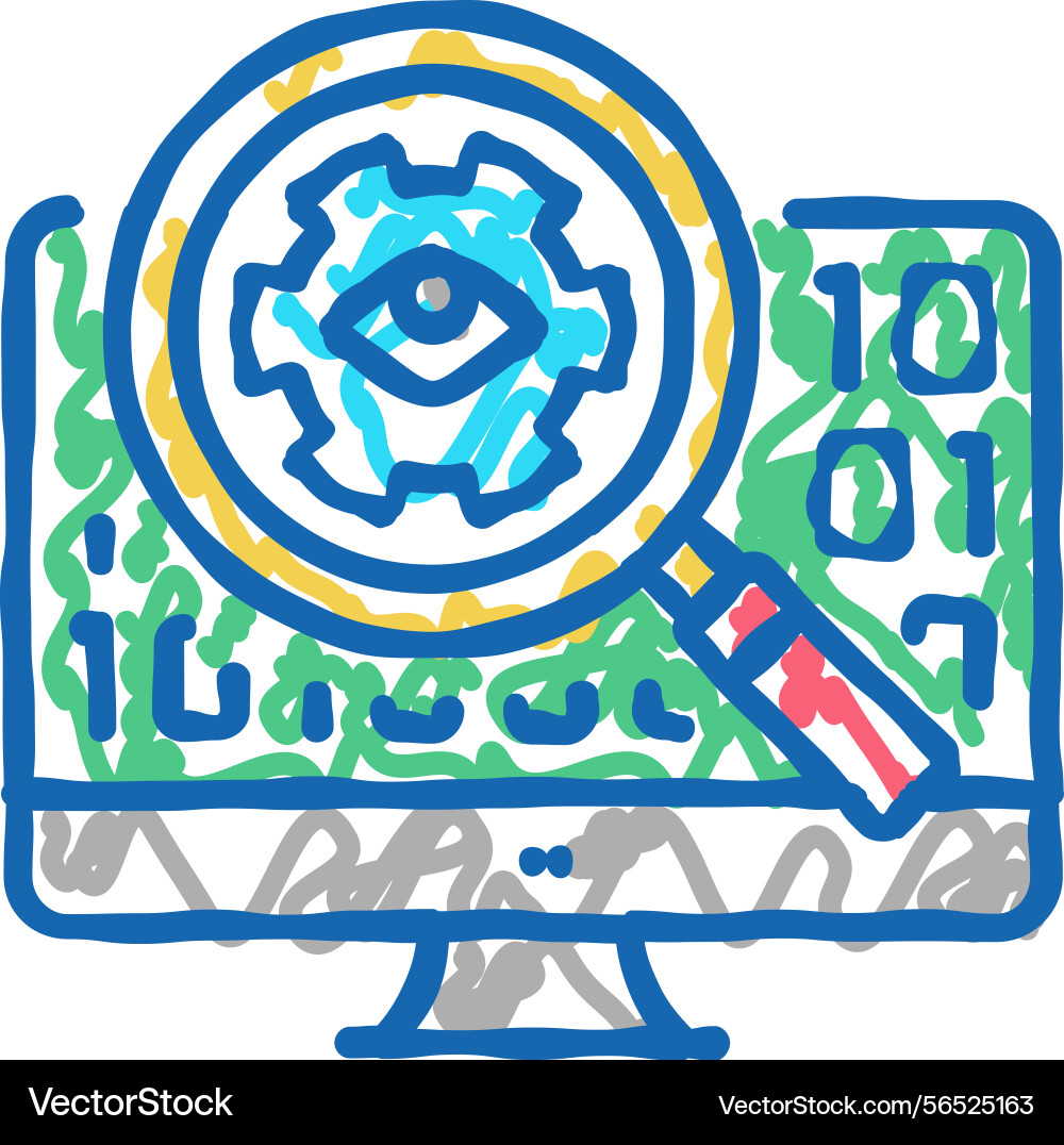 Open source software icon doodle Open source software icon doodle vector image