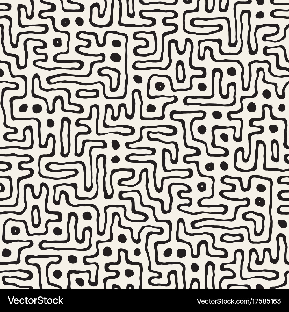 Seamless pattern with maze lines monochrome Vector Image