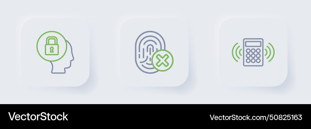 Set line security keypad access panel cancelled vector image