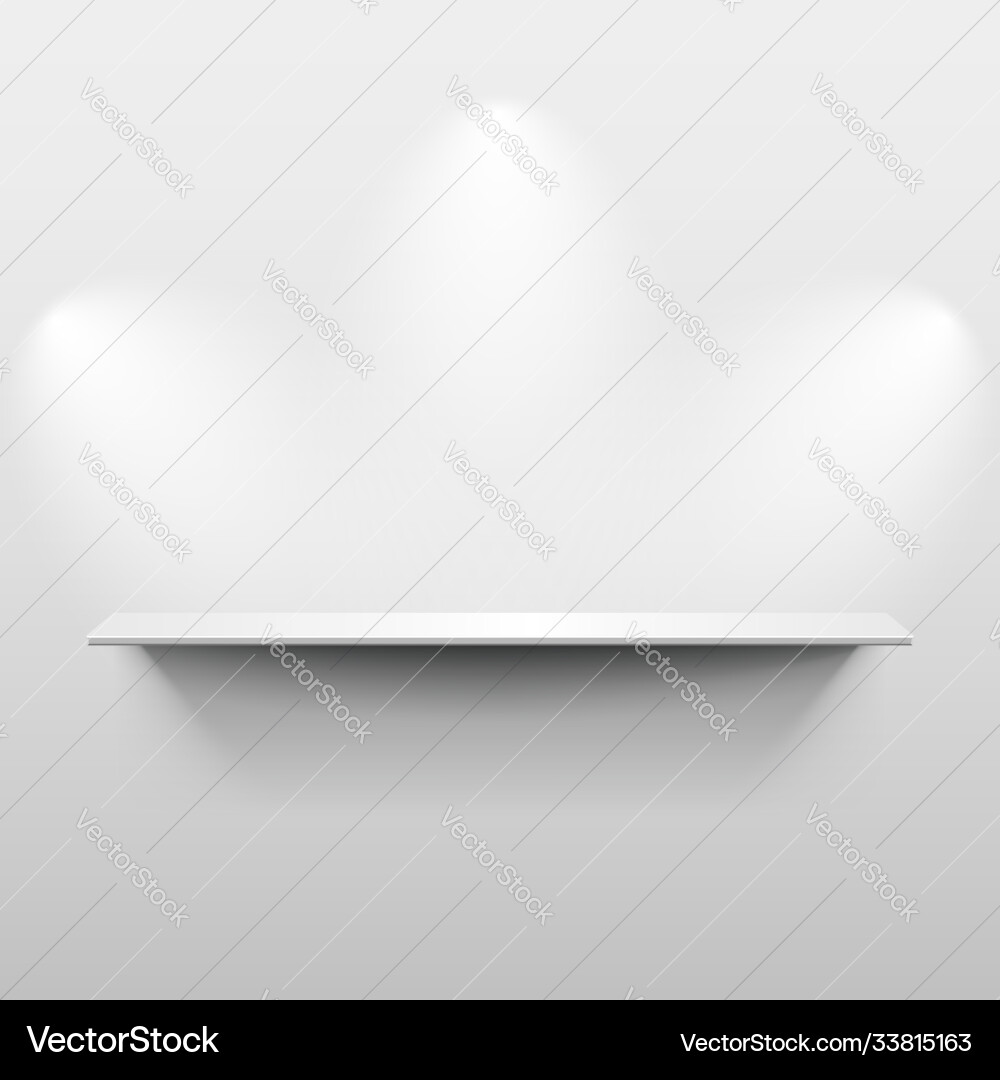 Shelf with shadow in empty white room Vector Image