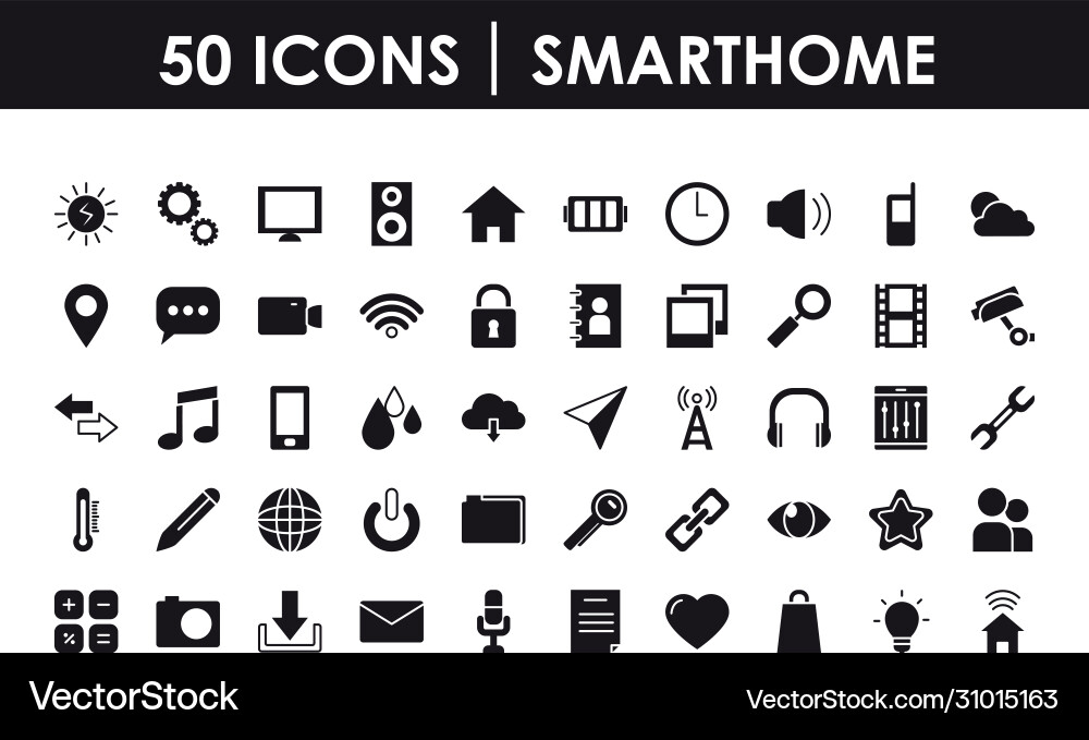 Smartphone app buttons icon set silhouette style Vector Image