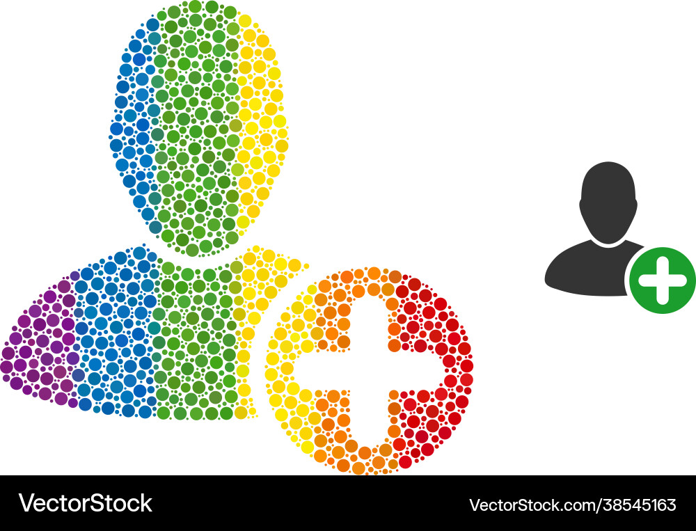 Spectrum add user composition icon spheric dots Vector Image