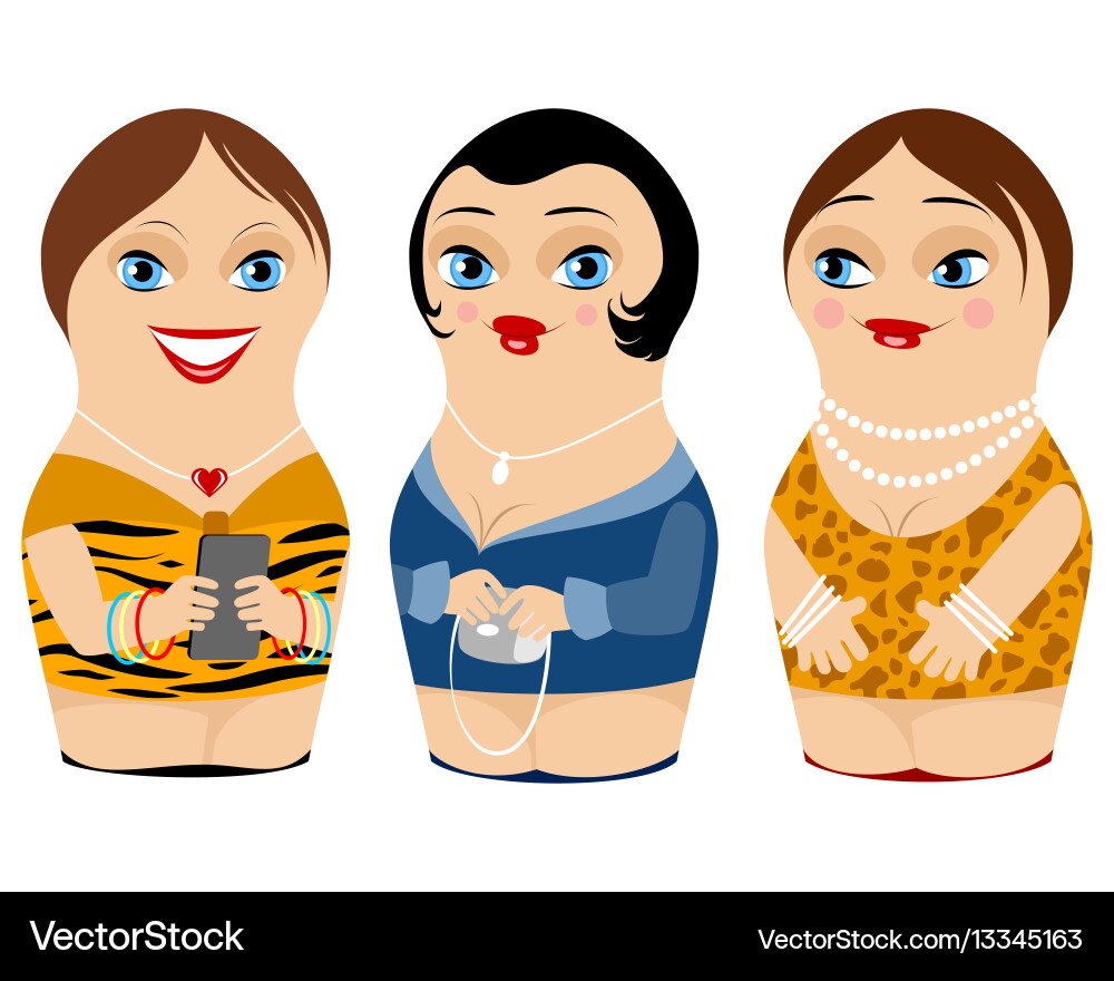 Three nested doll vector image