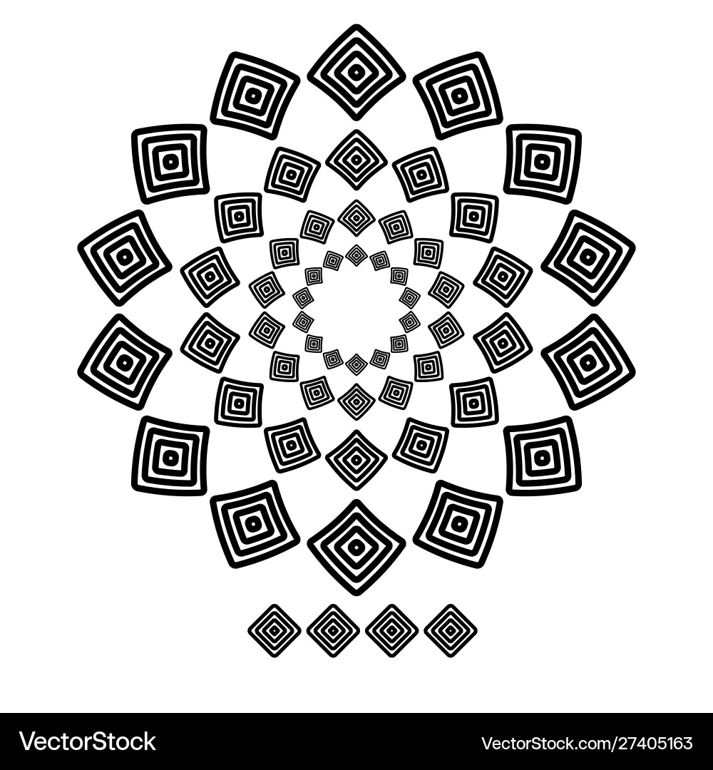 Triangle brushs patterns in a circle line Triangle brushs patterns in a circle line vector image