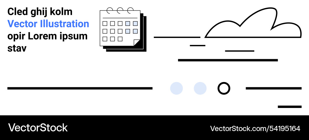 Clean calendar and cloud with text Vector Image