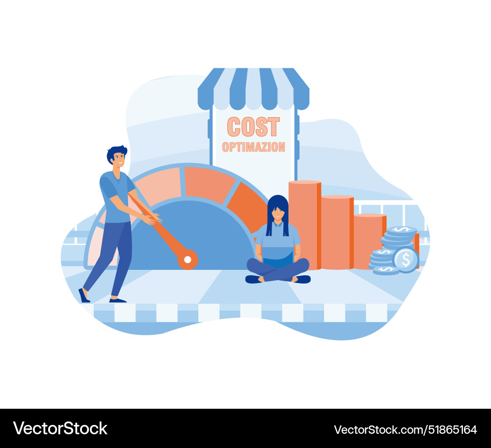 Cost optimization typographic header idea Cost optimization typographic header idea Vector Image