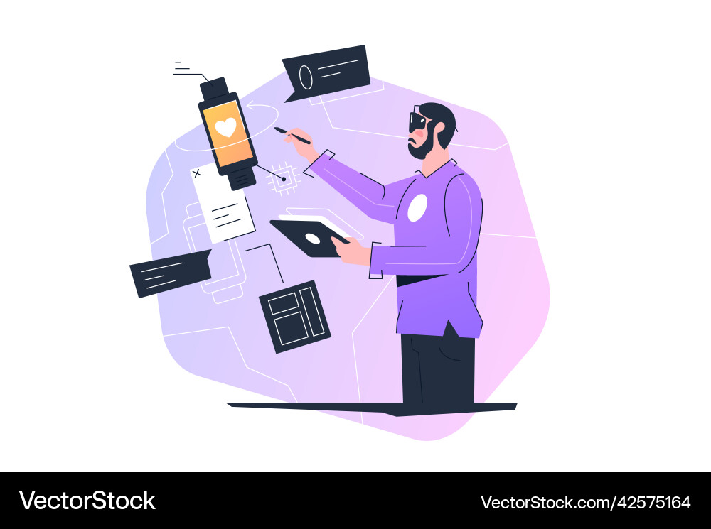 Creative device developer website and application Vector Image