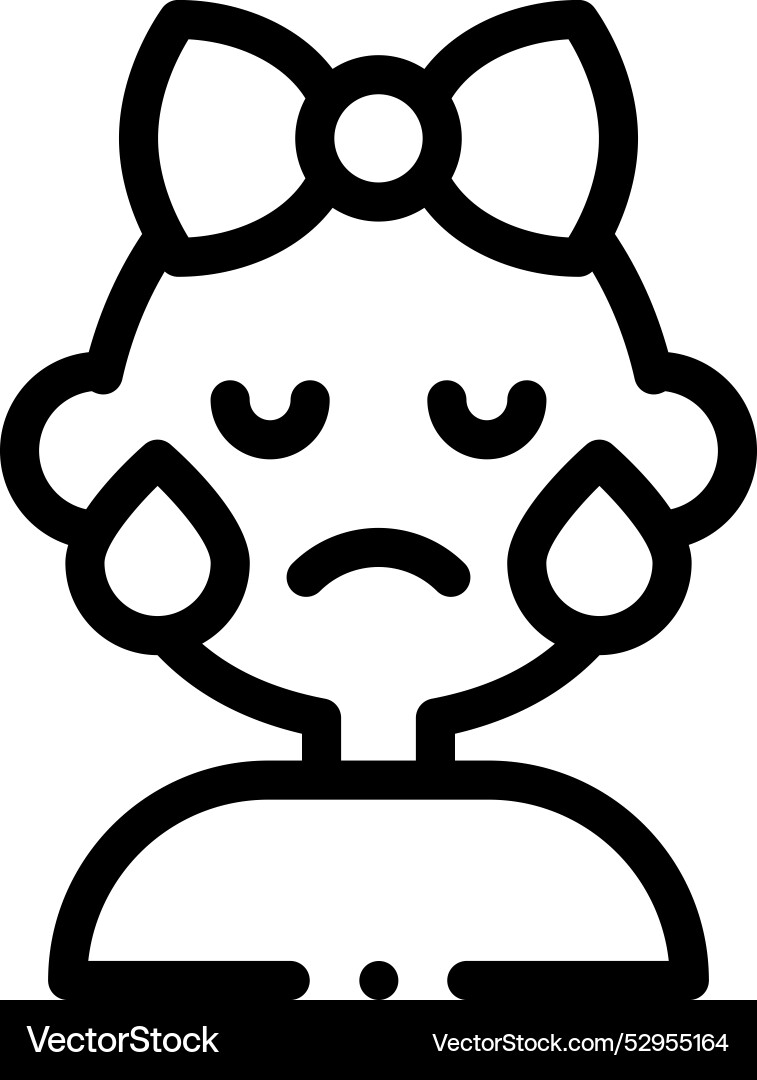 Crying icon thin linear style design isolated Crying icon thin linear style design isolated Vector Image