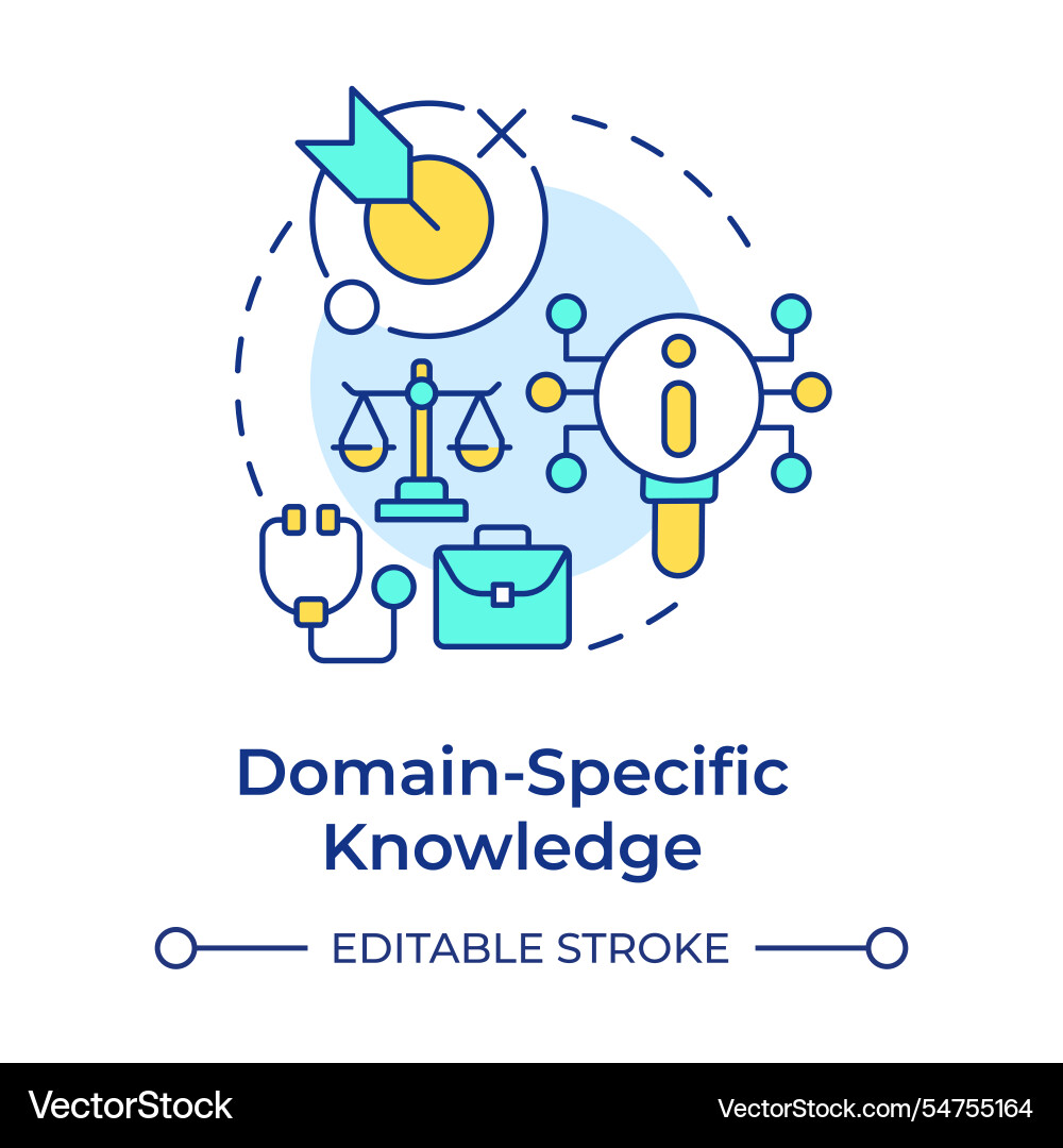 Domain specific knowledge multi color concept icon Domain specific knowledge multi color concept icon vector image