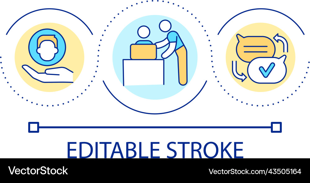 Employee onboarding support loop concept icon Vector Image