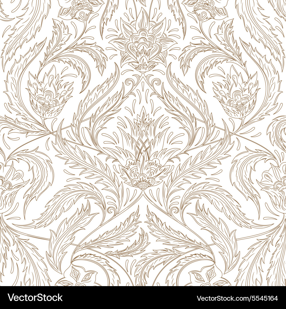 Floral Baroque Pattern Vector Image