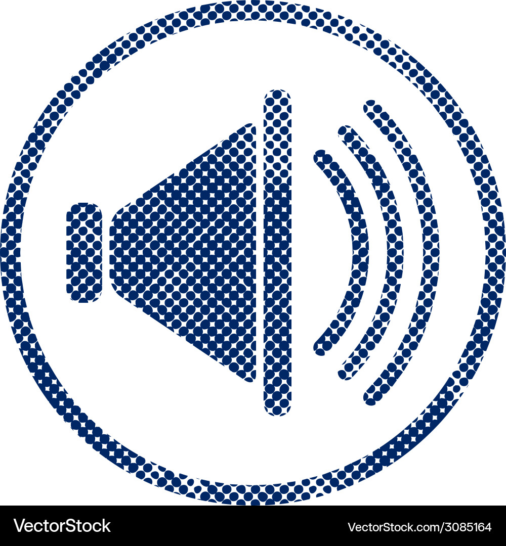 Loudspeaker icon with halftone dots print texture Vector Image
