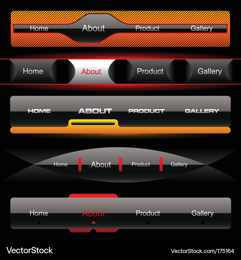 Modern Website Buttons Vector Image
