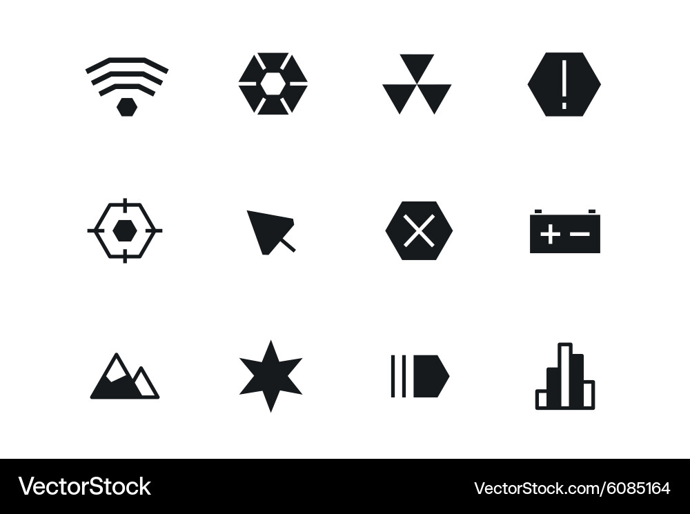 Outline ui technology icons set vector image