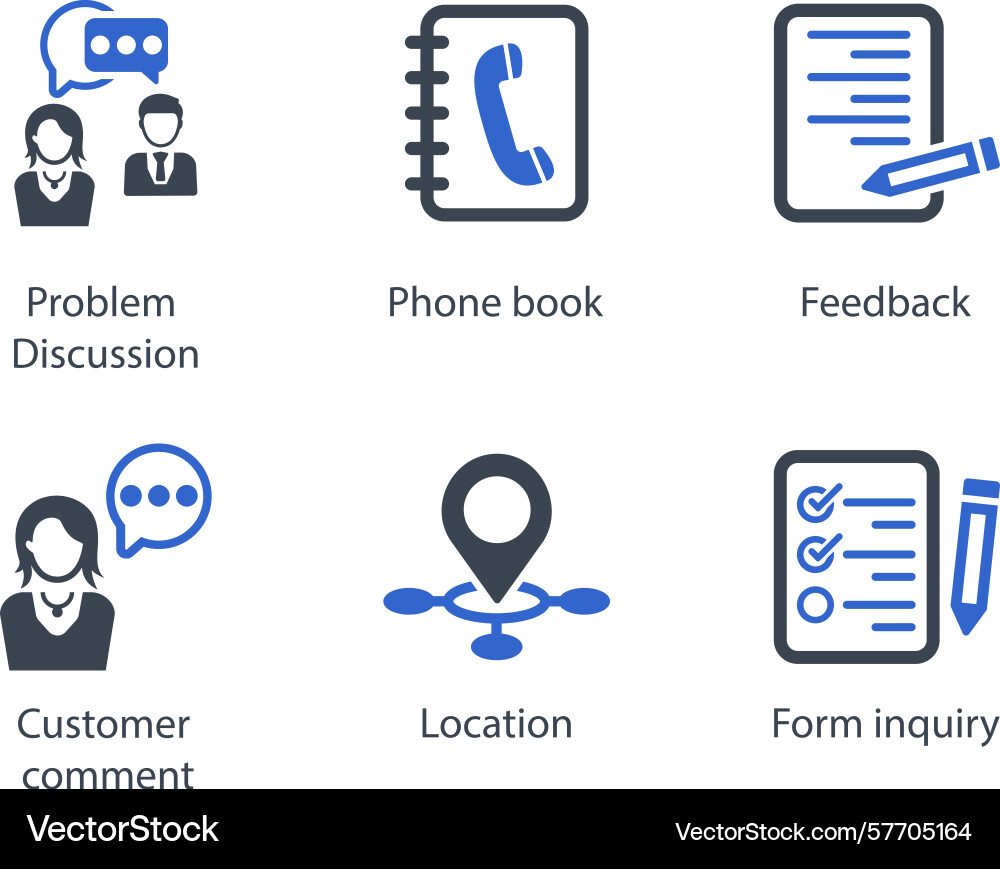 Problem discussion phone book document feedback Vector Image