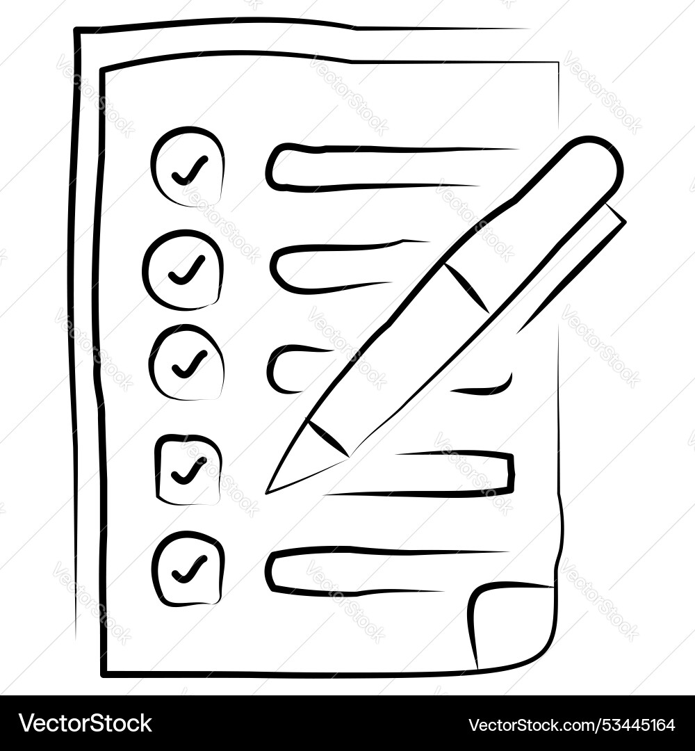Task list completion checklist icon planning vector image