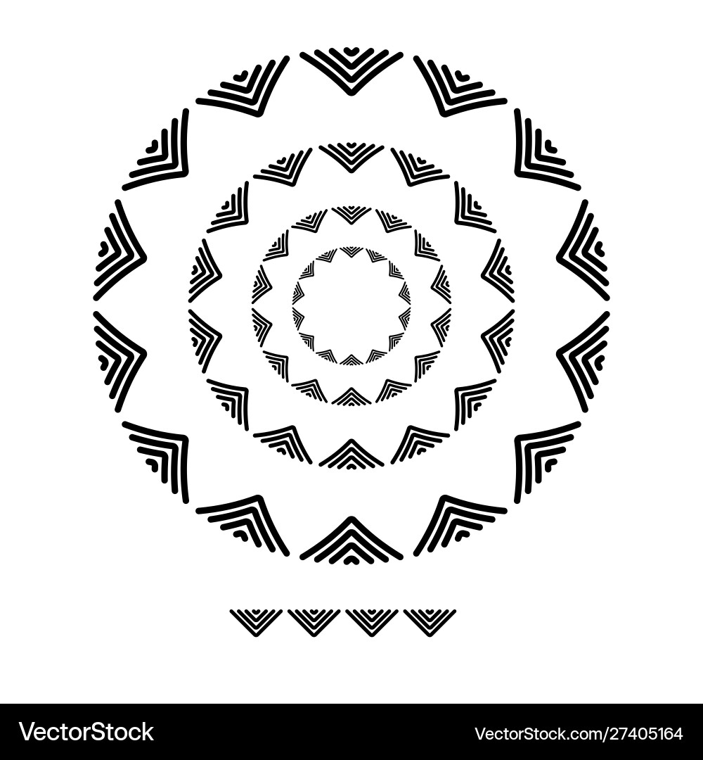 Triangle brushs patterns in a circle line vector image
