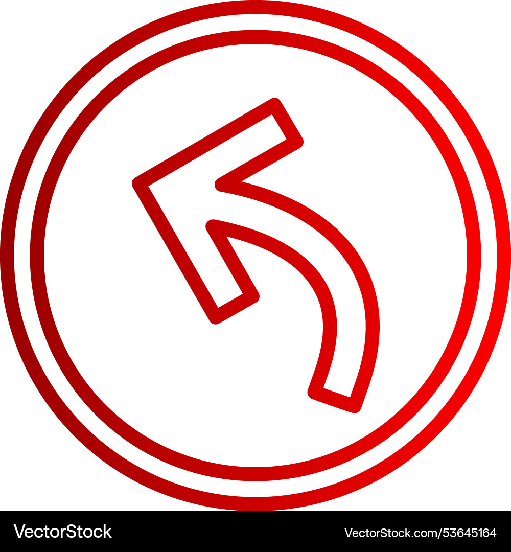 Undo arrow line gradient icon Vector Image